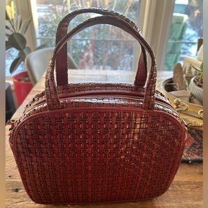 Talbot's Leather Brown Weave Purse Bag - Woven